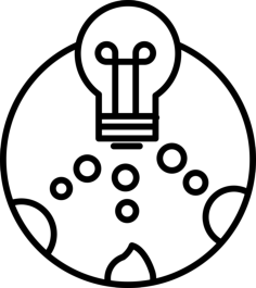 Light Bulb In A Circle With Small Circles Sticker Outline Svg File, Free Vectors File